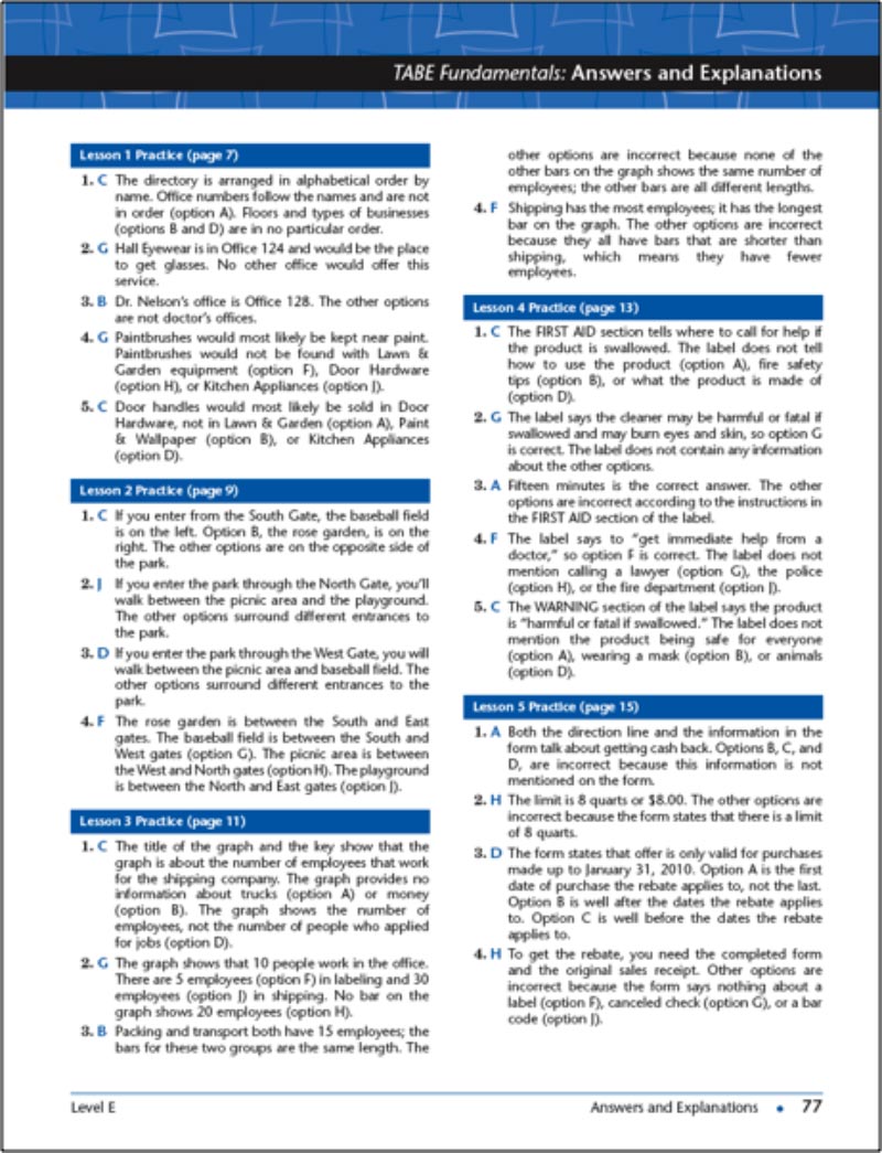 Answers and Explanations